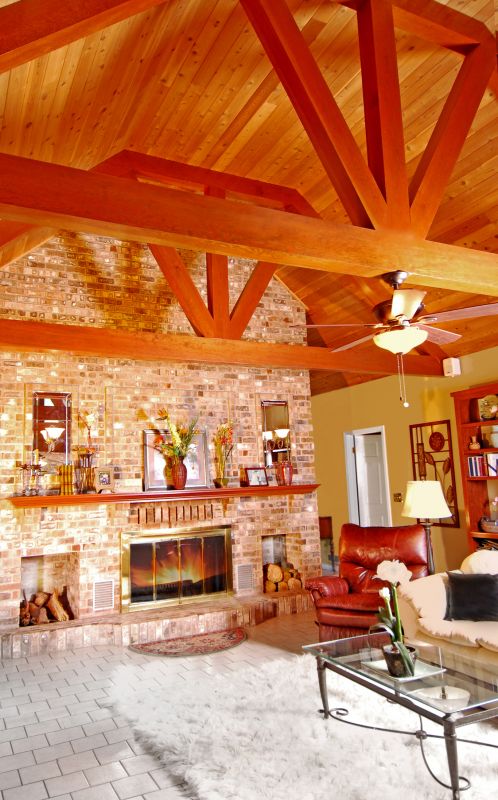 Faux Wood Beam Mounting in Living Room